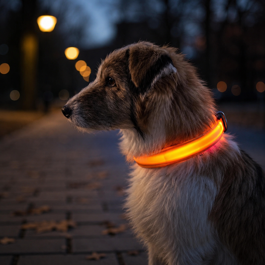 LED Glow-in-the-Dark Dog Collar & Leash