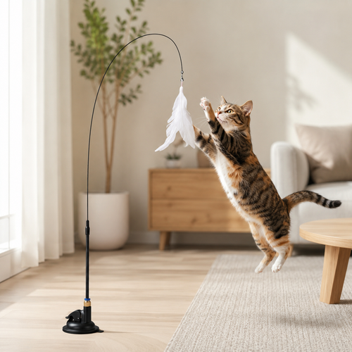 Suction Cup Feather Cat Teaser Toy