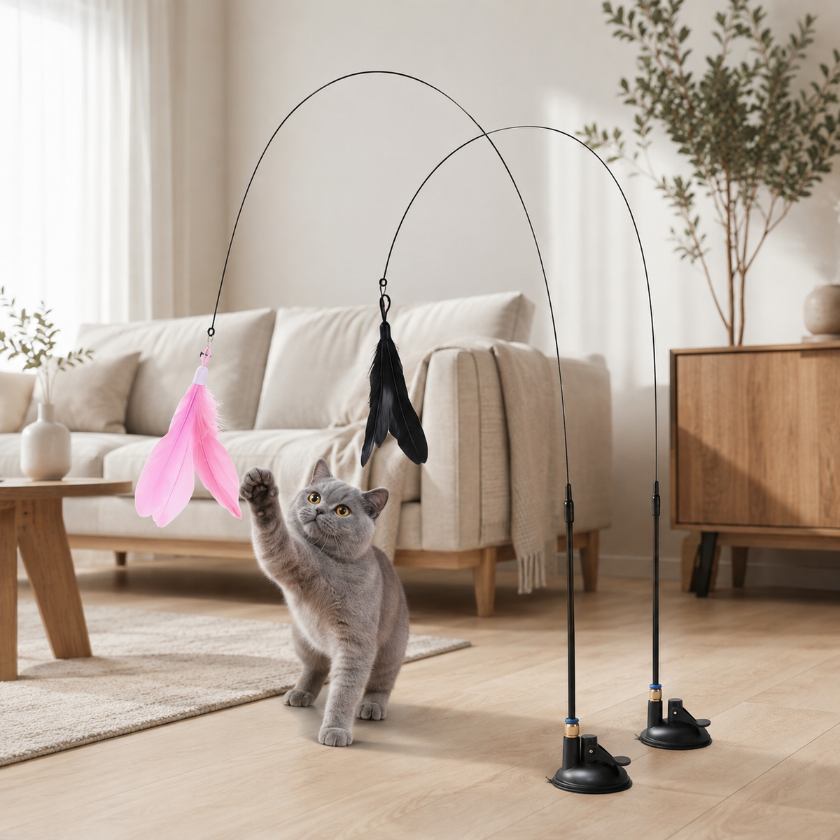 Suction Cup Feather Cat Teaser Toy