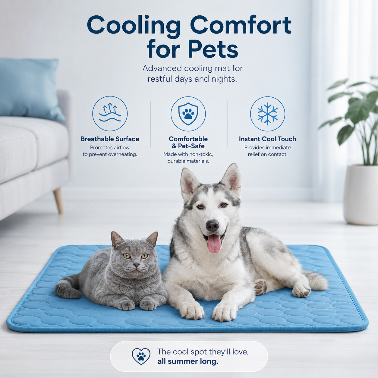 Dog Cooling Mat Summer Pet