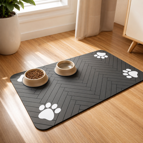 Absorbent Pet Feeding Mat Quick-Dry Waterproof