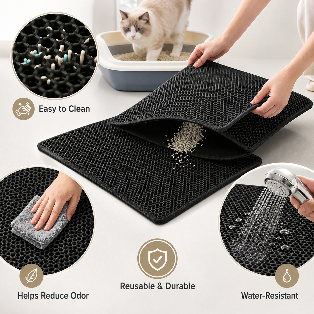 Double-Layer Waterproof Cat Litter Ma